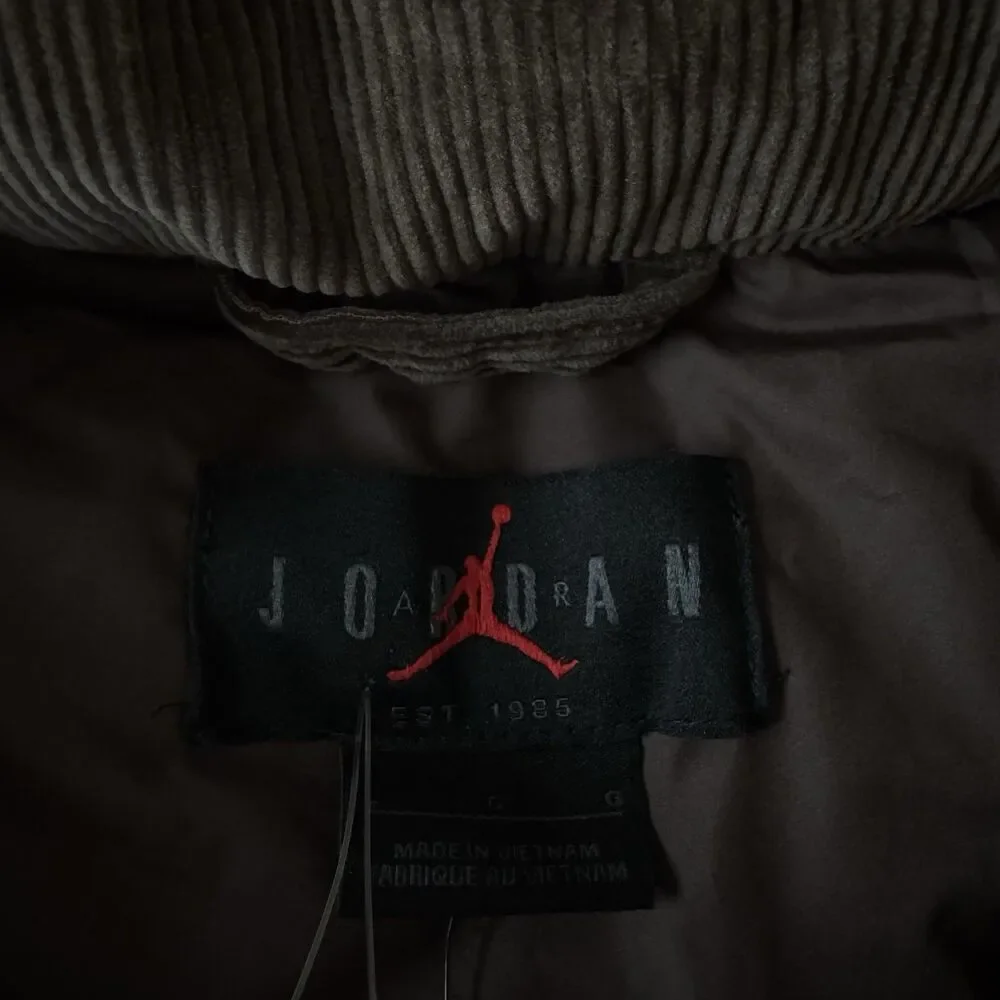 Air Jordan Flight Corduroy Down Puffer Jacket Brown